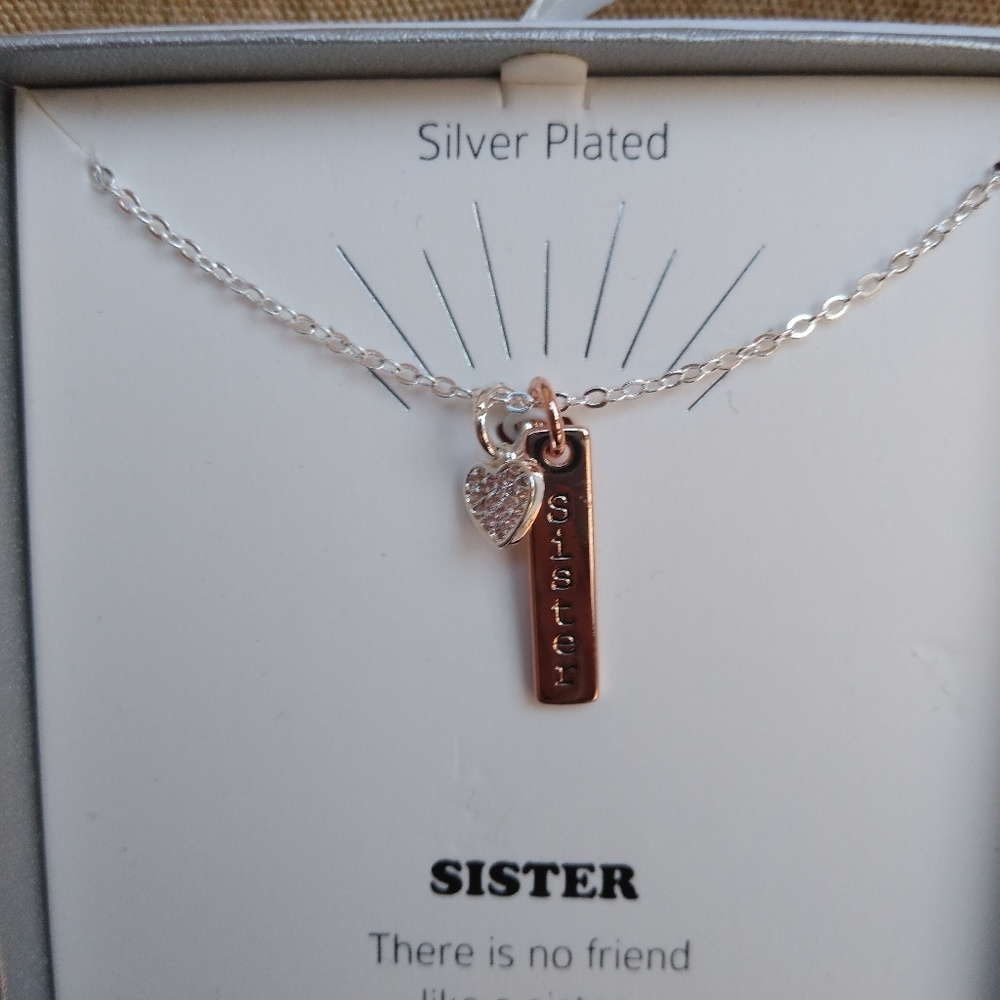 Silver plated Sister Necklace